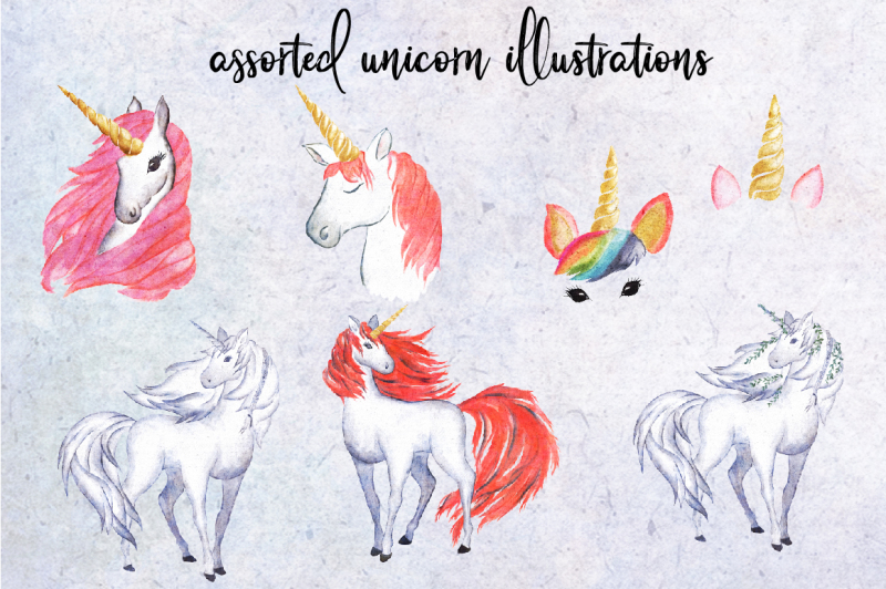 unicorn-watercolor-design-kit