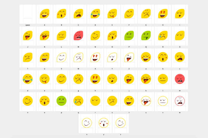 Vintage Emojis Otf Color Font By Ckybe S Store Thehungryjpeg Com