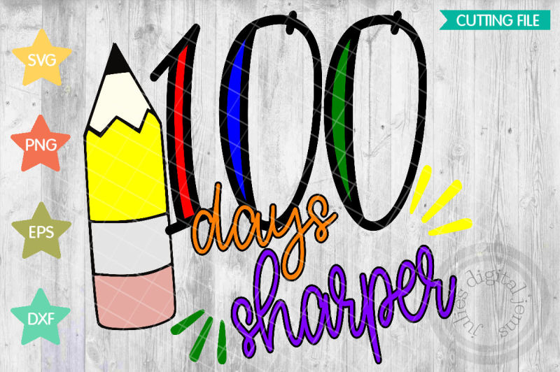 100-days-sharper-svg-t-shirt-design-100th-day-of-school-svg-cut-file