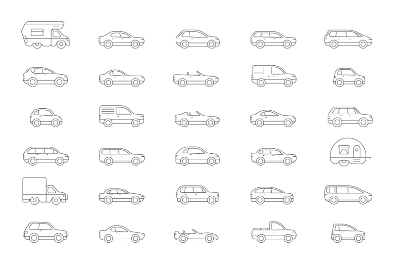 awesome-vehicles-icons-and-logo-set