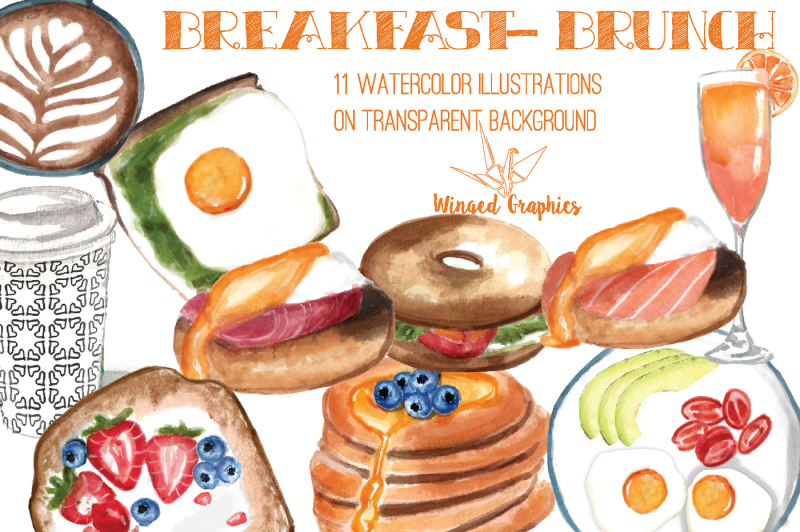 breakfast-brunch-watercolor-illustrations