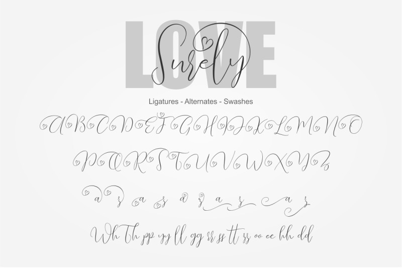 Love Surely Handwritten Script By Bonjour Type Thehungryjpeg Com
