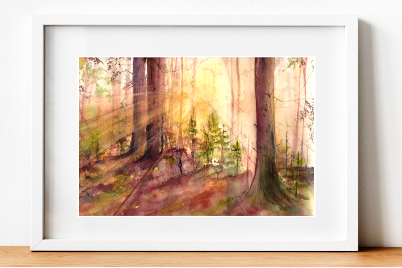 sun-in-the-forest-illustration-print