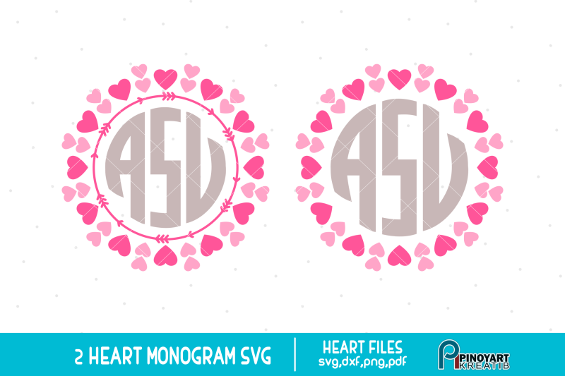 Heart Monogram Frame svg, Heart svg, Valentine Heart svg ...