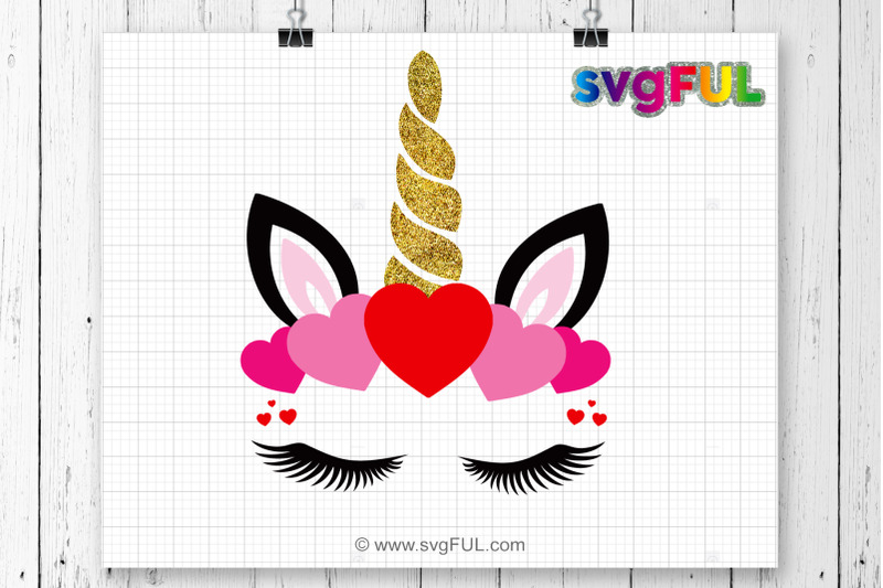 Download Valentine Unicorn SVG, Unicorn Head SVG, Unicorn Clipart ...
