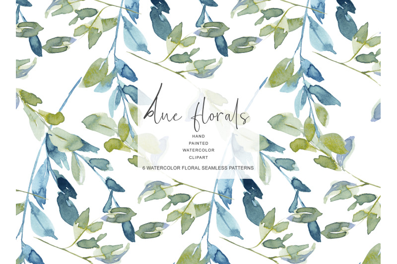 watercolor-blue-flowers-digital-design-paper-pack