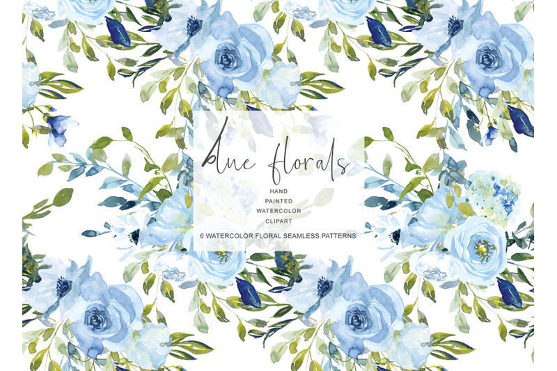 watercolor-blue-flowers-digital-design-paper-pack