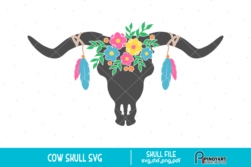 cow-skull-svg-bull-skull-svg-boho-flower-svg-cow-clip-art-svg-file