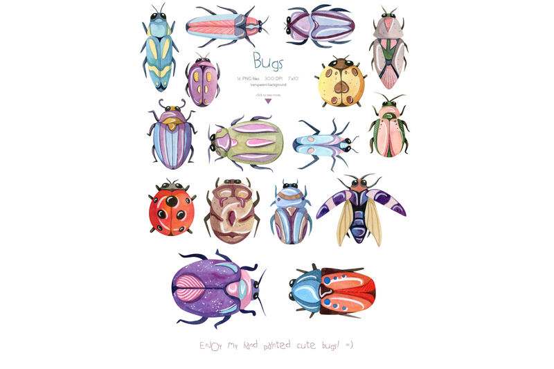 watercolor-bugs-insects-collection