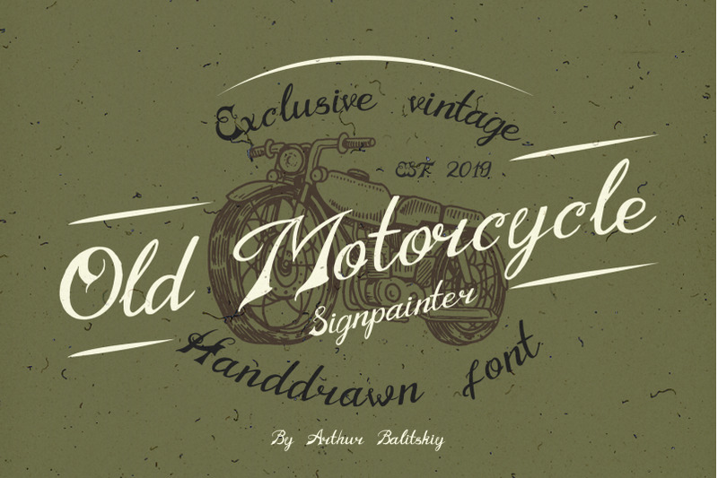 old-motorcycle-handdrawn-font