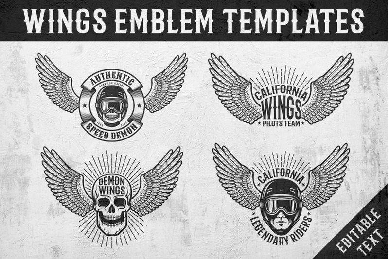 wings-emblem-templates