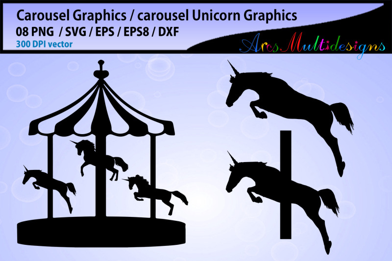 carousel-silhouette-carousel-unicorn-silhouette-carousel-graphics