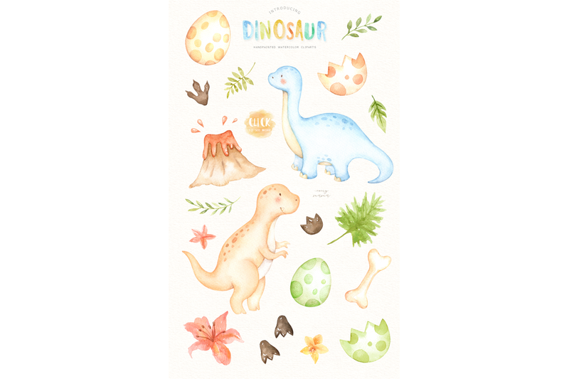 dinosaur-watercolor-clip-arts