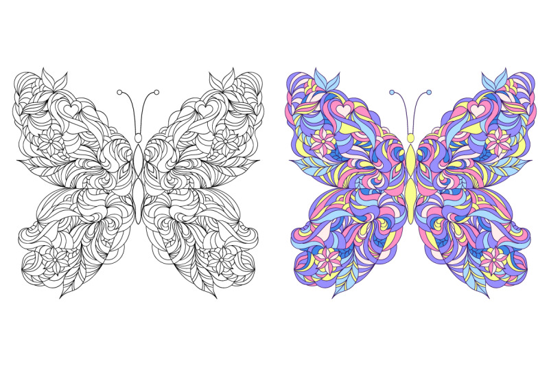floral-butterflies-coloring-pages