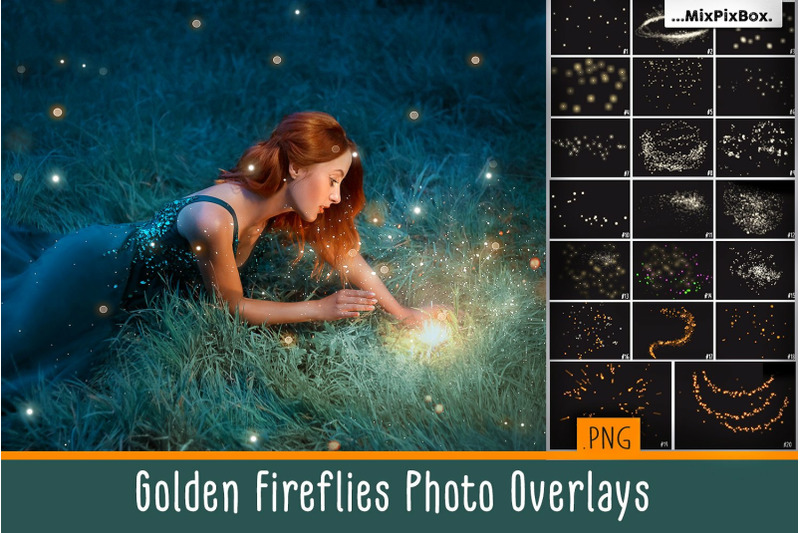 golden-fireflies-photo-overlays