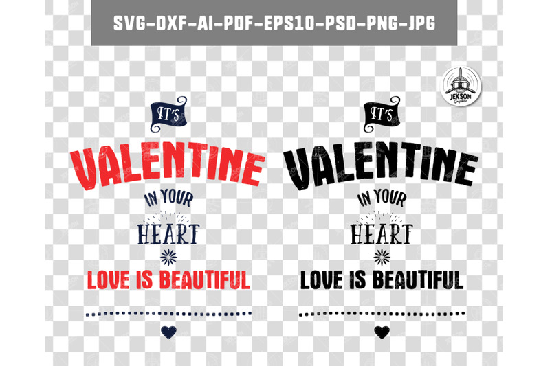 Valentines Day Lettering SVG / Typography Valentine Overlay By Jekson  Graphics | TheHungryJPEG