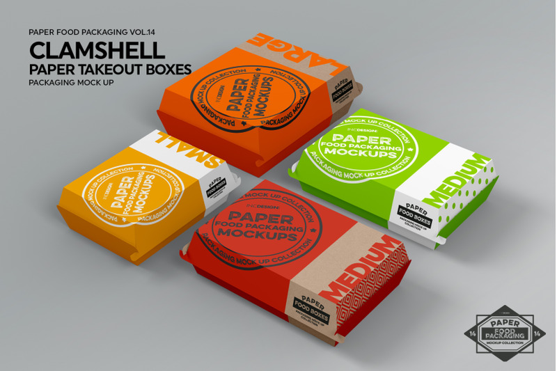 Download Vol 14 Paper Food Box Packaging Mockups By Inc Design Studio Thehungryjpeg Com PSD Mockup Templates