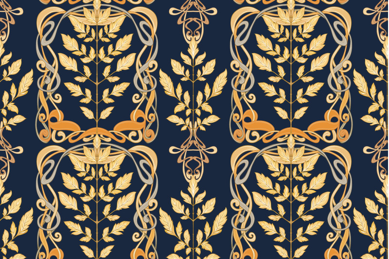 art-nouveau-autumn-leaves-pattern