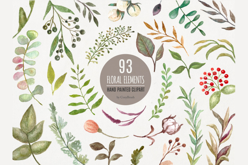 leaves-foliage-hand-painted-clipart