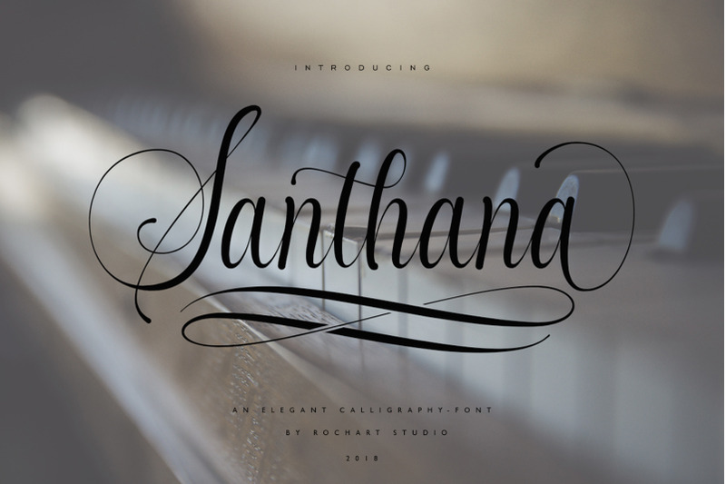 Santhana Calligraphy By Rochart Thehungryjpeg Com