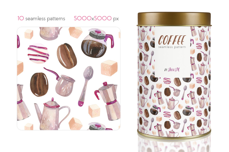 coffee-watercolor-hand-painted-seamless-patterns