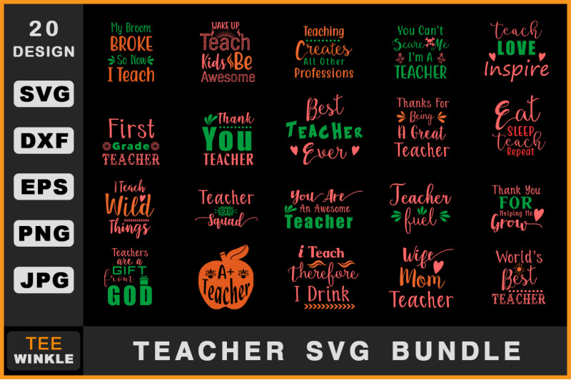 Download Teacher Svg Bundle By teewinkle | TheHungryJPEG.com