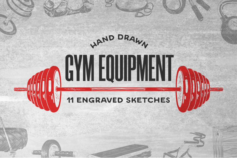 gym-equipment-hand-drawn-sketches