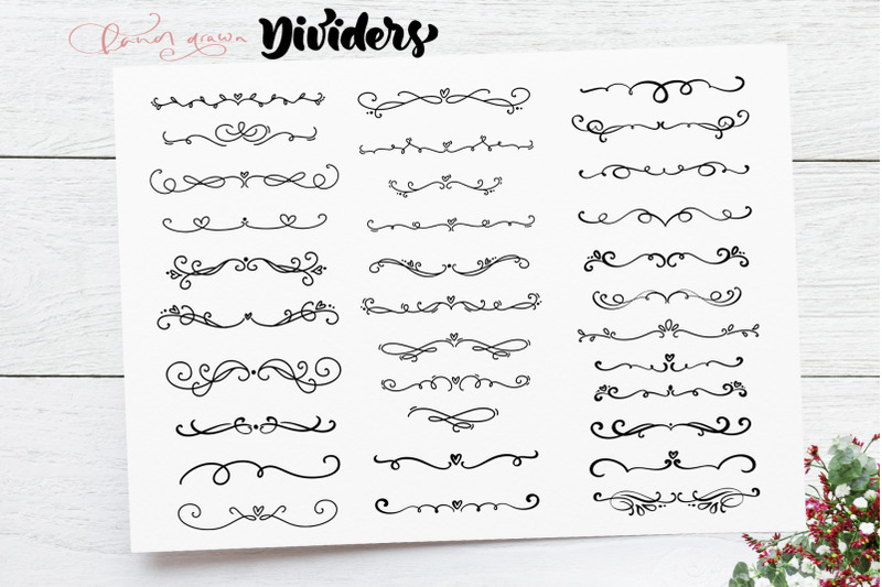 Vector Flourish Dividers Svg By Happy Letters Thehungryjpeg Com