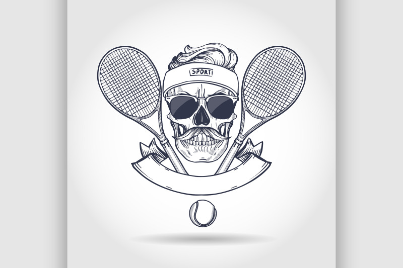 skull-with-tennis-racquets