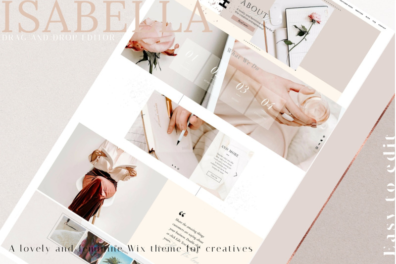 Wix Website Template Isabella By Creative Stash Thehungryjpeg Com