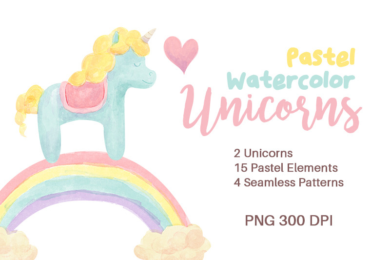 pastel-watercolor-unicorns