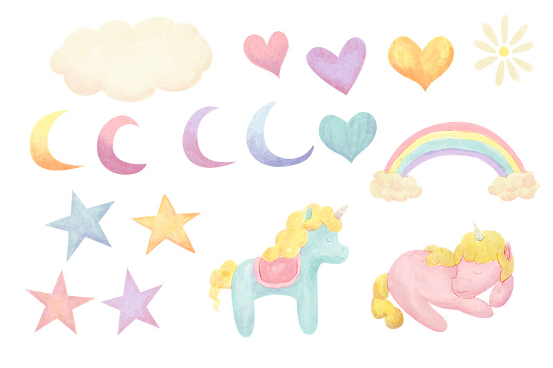 pastel-watercolor-unicorns