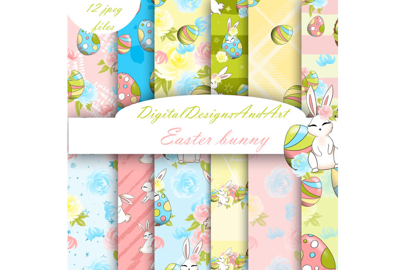 cute-easter-bunny-digital-paper