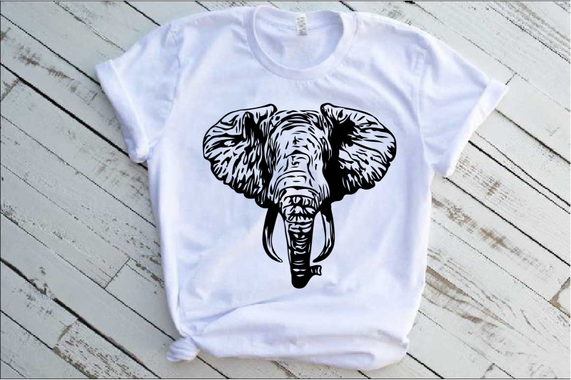 Elephant head SVG Trunk Tusk Safari African Logo Wildlife boho 1242s By
