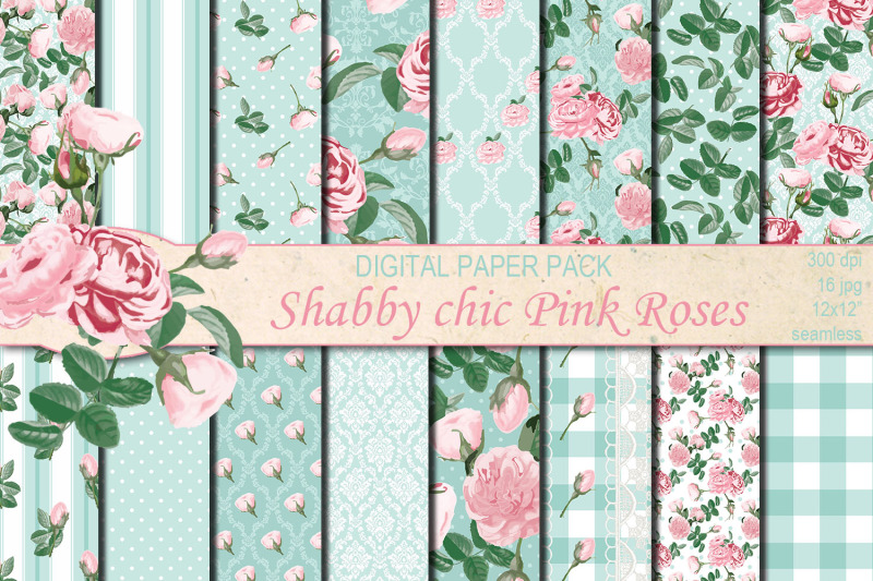shabby-chic-pink-roses-seamless-patterns