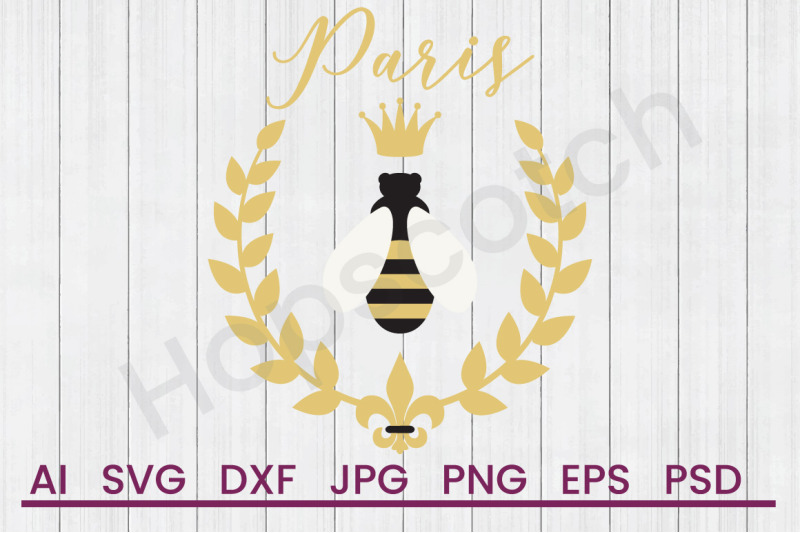 honey-bee-paris-french-royal-crest-symbol-svg-file-dxf-file