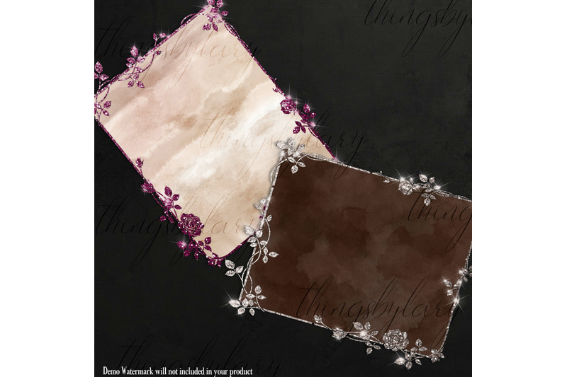 18-glitter-and-watercolor-leaf-branch-floral-frame-card-digital-images