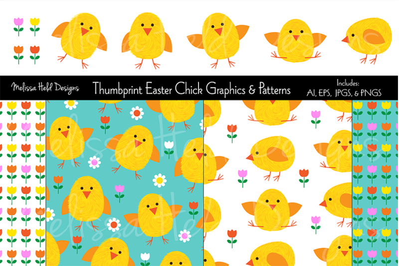 thumbprint-easter-chick-graphics-amp-patterns
