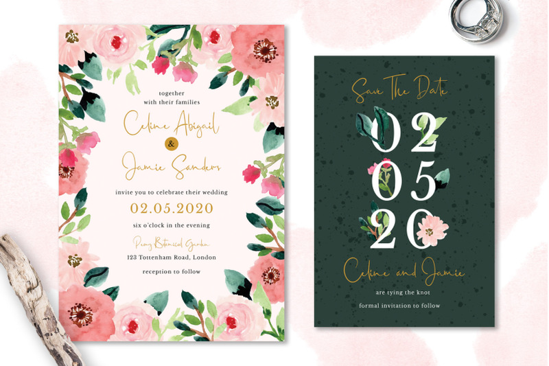 sweet-floral-wedding-invitation-set