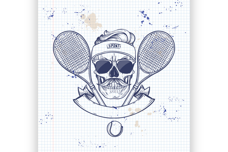 skull-with-tennis-racquets