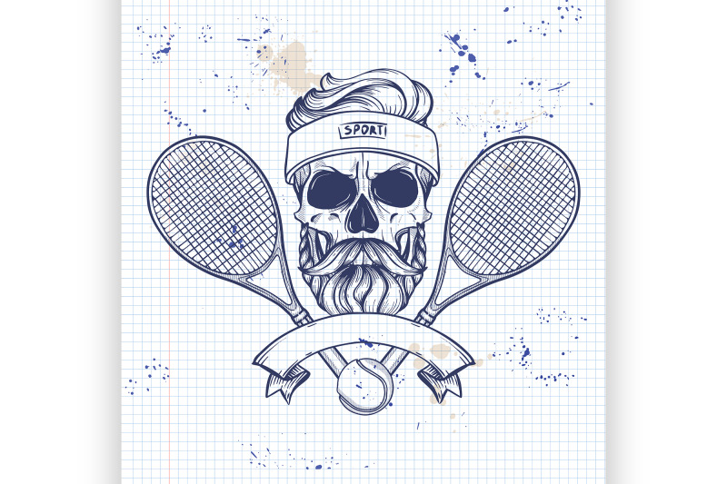 skull-with-tennis-racquets