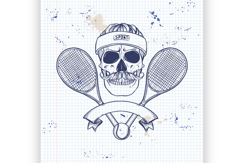 skull-with-tennis-racquets