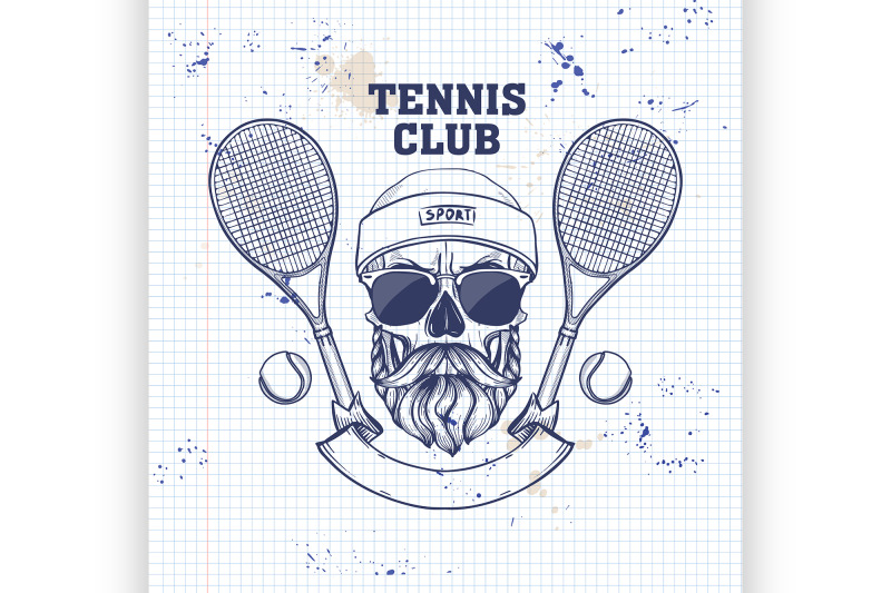 skull-with-tennis-racquets