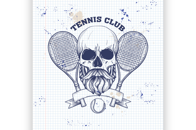 skull-with-tennis-racquets