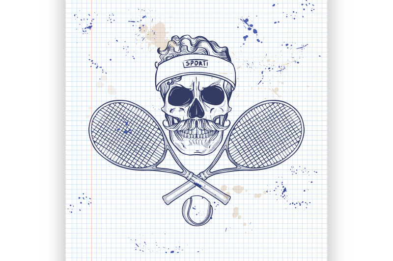 skull-with-tennis-racquets