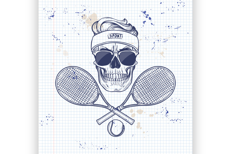 skull-with-tennis-racquets