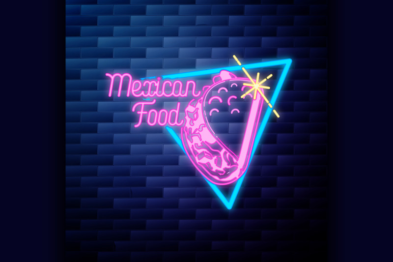 vintage-mexican-food-emblem-glowing-neon-sign