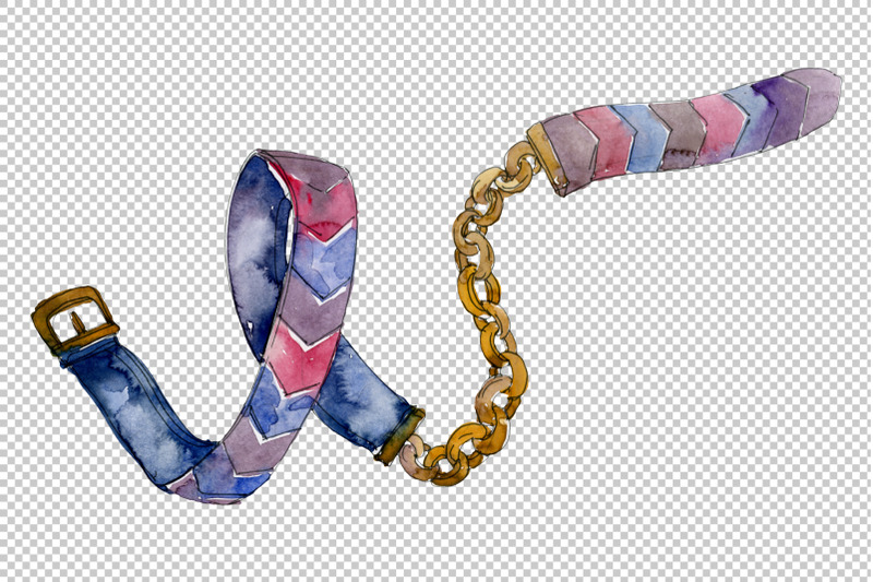 chains-leather-belts-watercolor-png