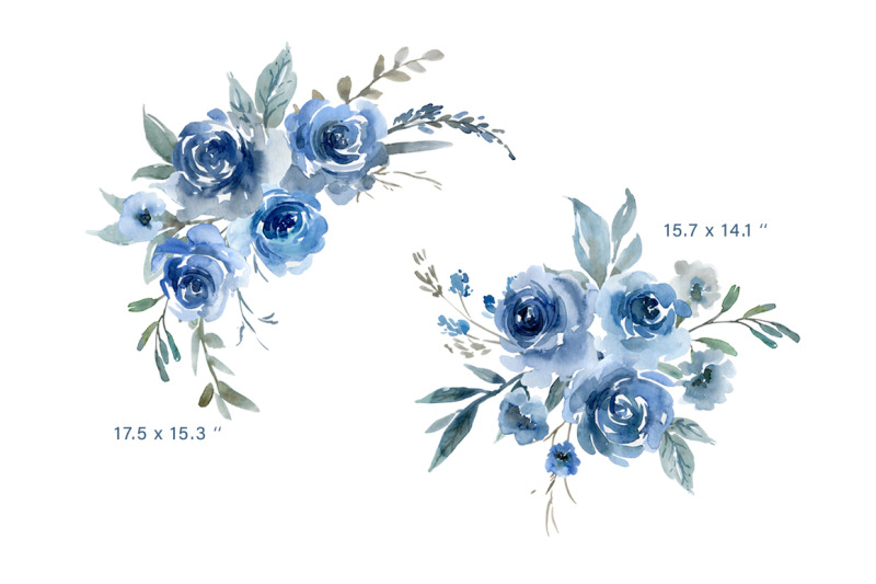 watercolor rose blue