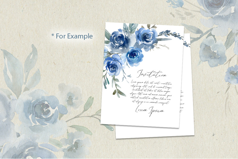 blue-watercolor-flowers-roses-bouquets-frames-wreaths